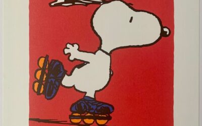 Snoopy roller blading