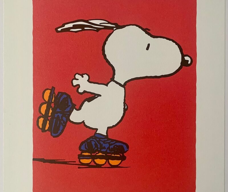 Snoopy roller blading